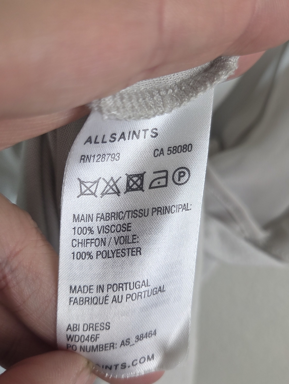 AllSaints Abi Dress Womens US 2 XS Gray Draped Sleeveless Midi Made in Portugal - Picture 14 of 16